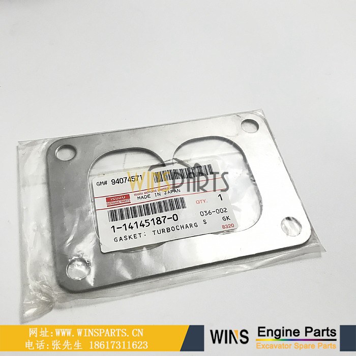 1-14145187-0 1-14145203-0 1141451870 1141452030 五十铃 6WG1 6WG1-TQA发动机增压器垫片 排气管垫片 密封垫用于<a href=//www.mentye.com/riliwajueji.html target='_blank'>日立</a>ZX450 ZX460LCH ZX500LC 挖掘机配件