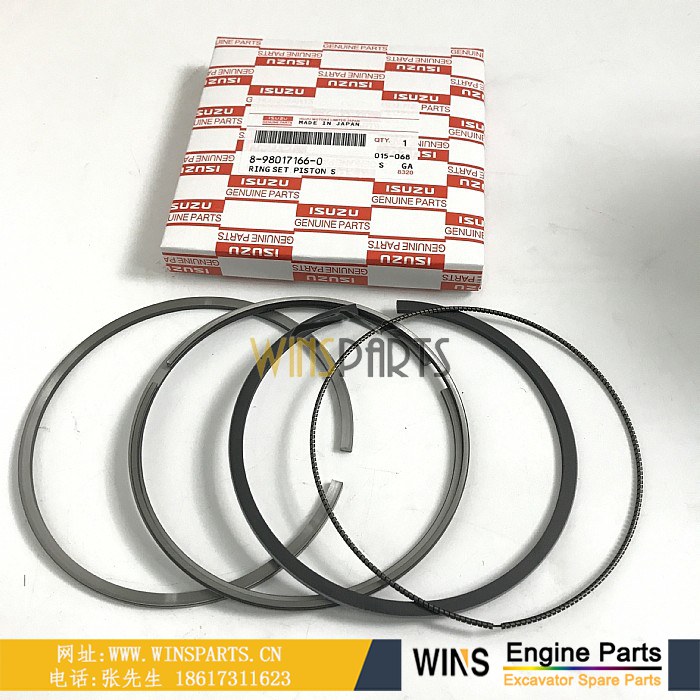 8-98017166-0 8980171660 8-98017-166-0 898017-1660 原装日本五十铃4HK1 6HK1活塞环组件用于<a href=//www.mentye.com/riliwajueji.html target='_blank'>日立</a>ZX170W-3 ZX240-3 ZX210-3 ZX290LC-5B 挖掘机配件