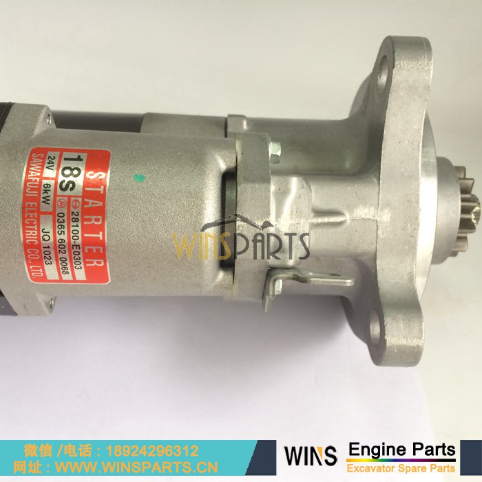 28100-E0303 VH28100E0010 VH28100E0300 28100-2874A 原装日本 日野 P11C 发动机 启动马达 24V 6KW 起动机 用于神钢 SK460-8 SK485-8挖掘机配件