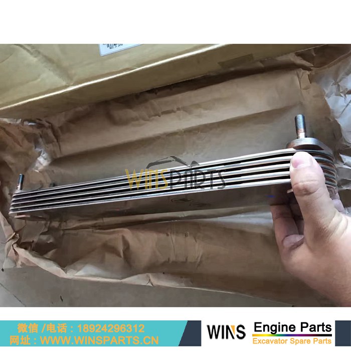 34339-03100 3433903100 <a href=//www.mentye.com/Engine-Mitsubishi.html target='_blank'>三菱</a>S6K C6.4 S4K C4.2 发动机 机油冷却器芯总成 机油散热器 5层 用于卡特 E320 E320D 320C 挖掘机 配件
