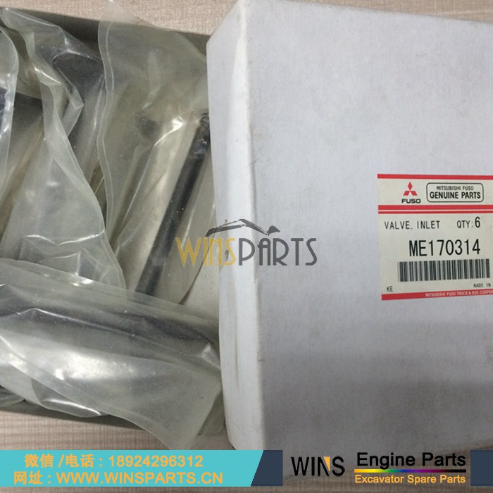 ME170314 VAME170314 ME300285 VAME300285 日本三菱 6D14 6D15 6D16 发动机 进气门 排气门用于神钢 SK330-6 SK290LC-6E SK330LC-6E 配件