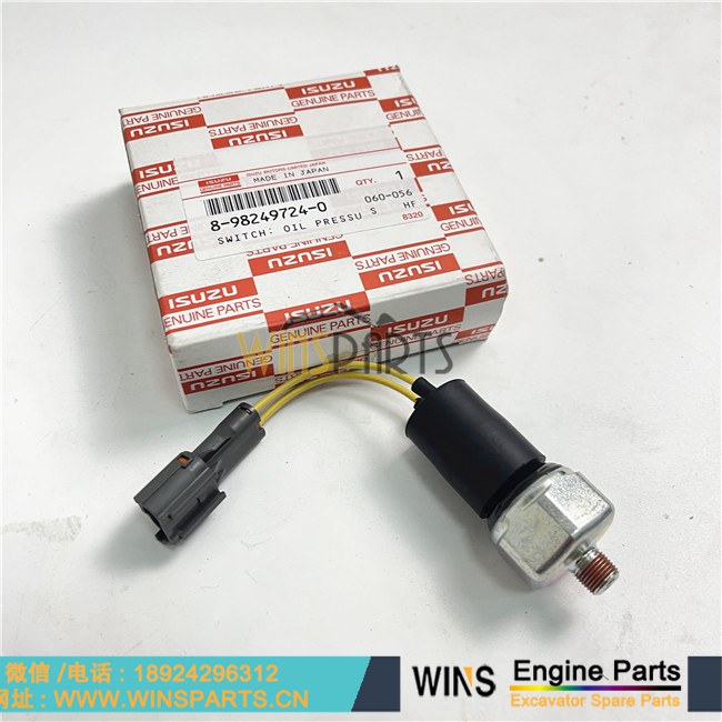 8-98249724-0 8982497240 1-82410199-0 1824101990 8973243730 五十铃6BG1 6BD1 6HK1 发动机 电控 油压传感器 机油压力 开关 带线束插头用于约翰迪尔挖掘机配件